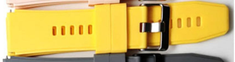 GT2 Pro Smart Watch Quick-Release Silicone Strap in various colors, including yellow and black.