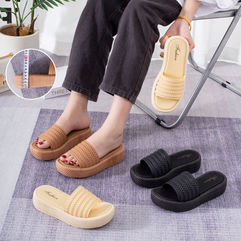 Women's platform espadrille sandals in brown