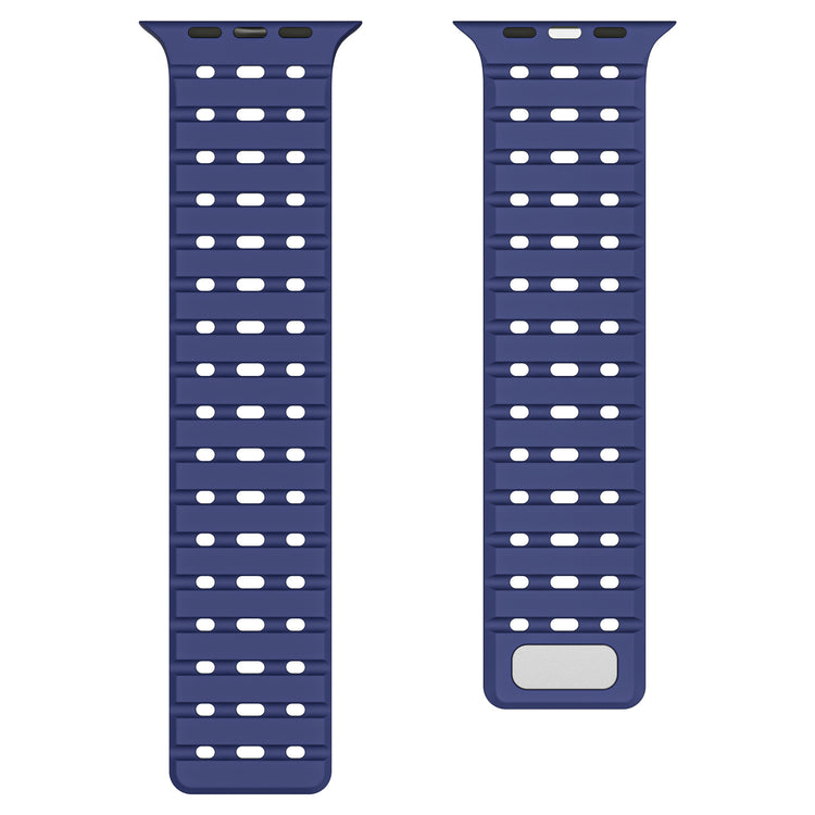 Breathable Magnetic-Attachment Perforated Watch Strap with a white label on a white background