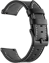Premium Leather Watch Strap for GT3 Pro & GTR3 | 20mm & 22mm | Minimalist Design with white stitching on a white background