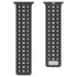 Breathable Magnetic-Attachment Perforated Watch Strap with a silver logo on a white background