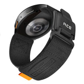 Nylon Canvas Sports Velcro Magnetic Loop Watch Strap with a textured strap on a white background