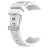 Twill Solid Color Silicone Replacement Watch Strap White watch strap on a white background
