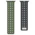 Breathable Magnetic-Attachment Perforated Watch Strap in green and black colors, ideal for active lifestyles.