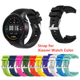 Twill Solid Color Silicone Replacement Watch Strap with interchangeable colorful straps on a white background