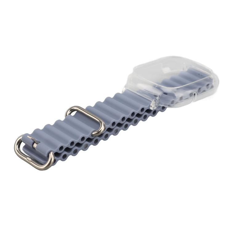 silicone replacement wristband for Watch 4 with metal clasp on a white background