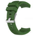 Twill Solid Color Silicone Replacement Watch Strap silver buckle on a white background