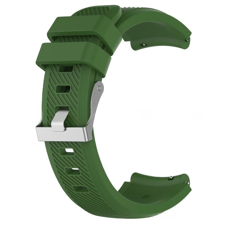 Twill Solid Color Silicone Replacement Watch Strap silver buckle on a white background