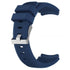 Twill Solid Color Silicone Replacement Watch Strap with silver buckle on a white background