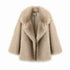 Mid Length Womens Faux Fox Fur Coat With A Blazer Style 