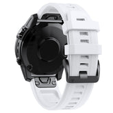 Close-up of a white and black Silicone Quick-release Watch Strap on a white background