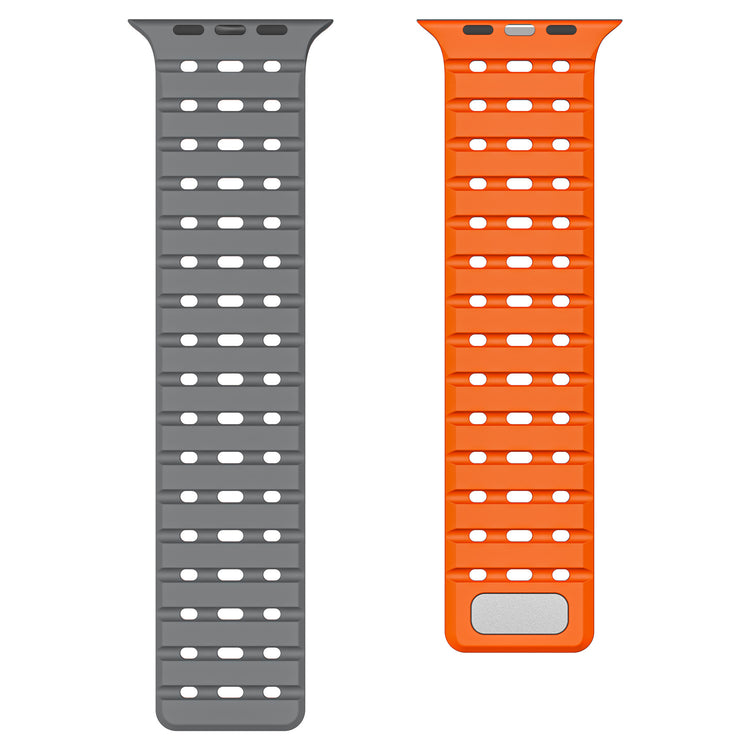 Breathable Magnetic-Attachment Perforated Watch Strap bands on a white background