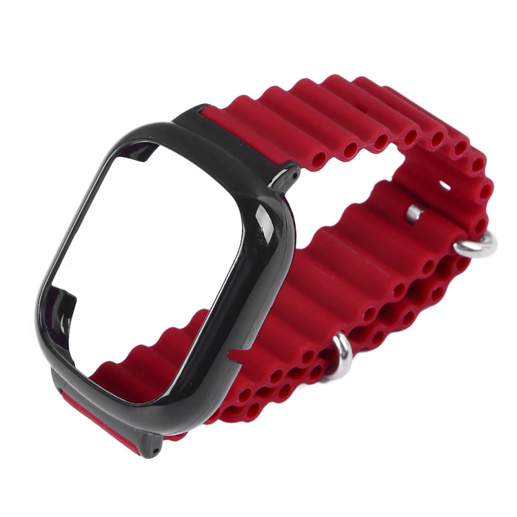  Watch Silicone Strap With Built In PC Case with black metal clasp on a white background