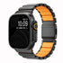 Titanium Norman Magnetic Clasp Ultra3 Watch Strap with black and orange band on a white background