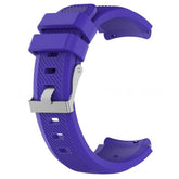 Twill Solid Color Silicone Replacement Watch Strap with silver buckle on a white background
