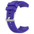 Twill Solid Color Silicone Replacement Watch Strap with silver buckle on a white background
