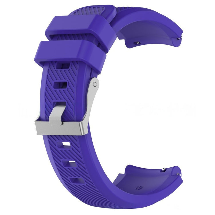 Twill Solid Color Silicone Replacement Watch Strap with silver buckle on a white background