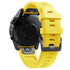 Yellow Silicone Quick-release Watch Strap with black clasp on a white background