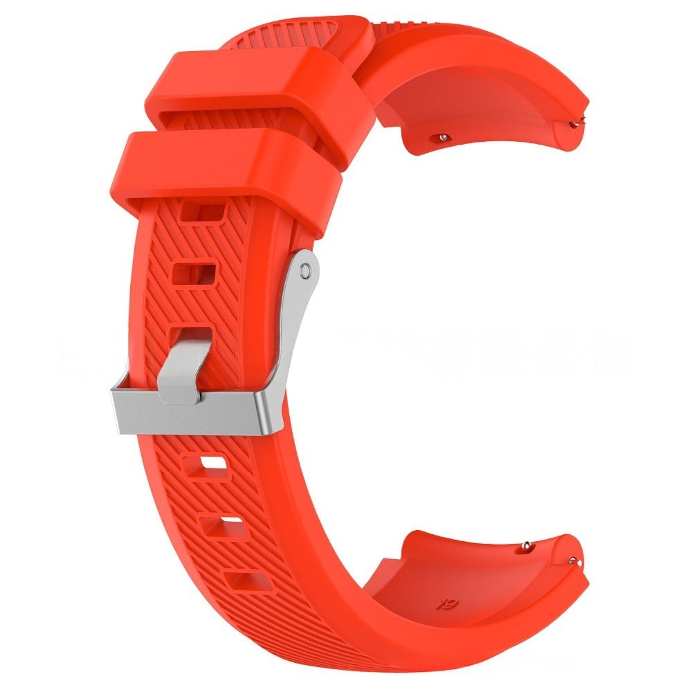 Twill Solid Color Silicone Replacement Watch Strap with metal buckle on a white background