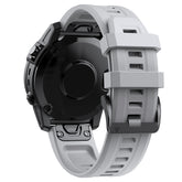 Gray Silicone Quick-release Watch Strap band on a white background