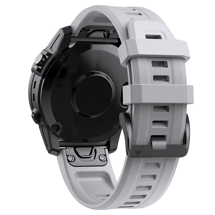 Gray Silicone Quick-release Watch Strap band on a white background