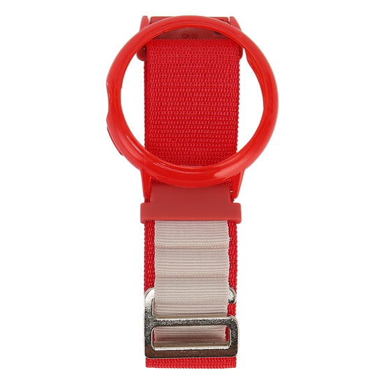  Stretch Nylon Woven Loop Watch Band with Bumper Case  with a metal buckle on a white background