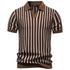  Summer New Lapel Collar Fashionable Striped Short-Sleeve Shirt and white striped polo shirt on a white background