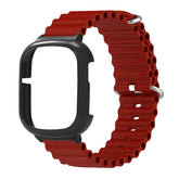  Watch Silicone Strap With Built In PC Case with black case on a white background