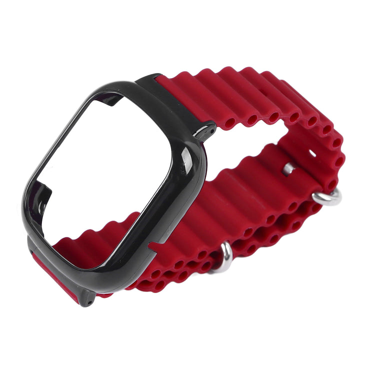  Watch Silicone Strap With Built In PC Case with black metal clasp on a white background