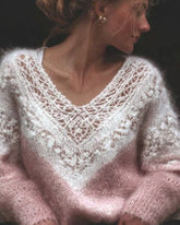 Womens Digitalprint Vneck Loose Sweater With A SoftCozy 