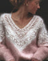Womens Digitalprint Vneck Loose Sweater With A SoftCozy 
