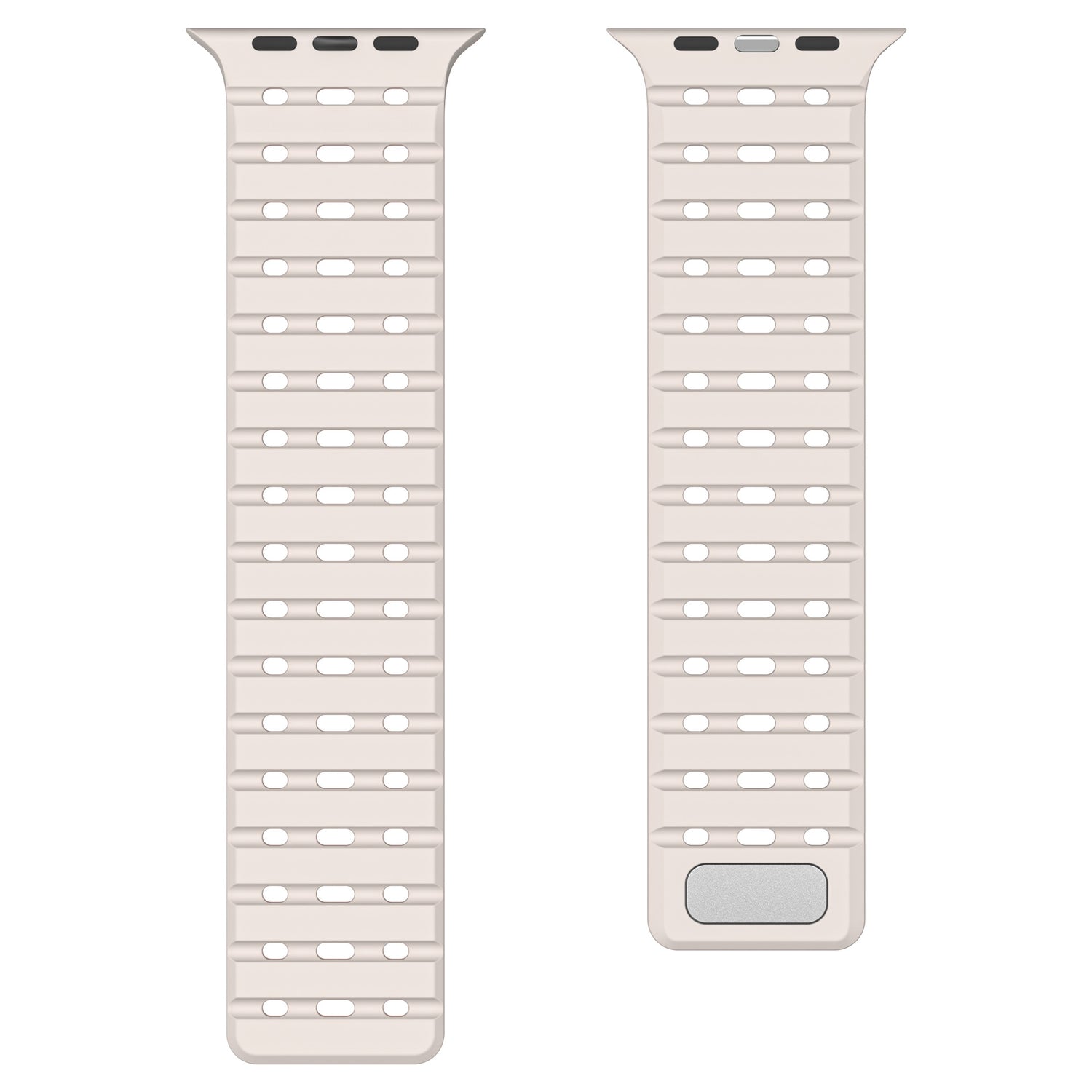 Breathable Magnetic-Attachment Perforated Watch Strap bands on a white background