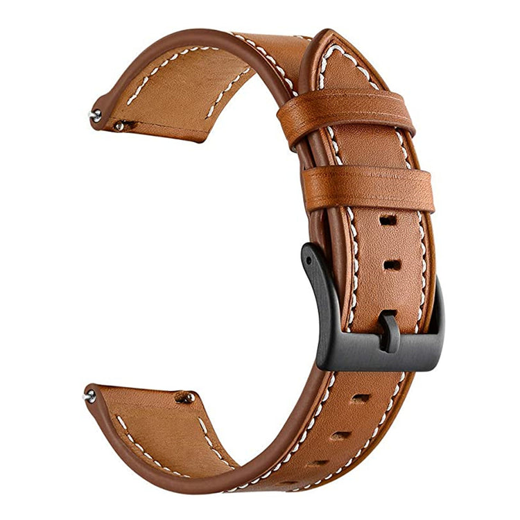Premium Leather Watch Strap for GT3 Pro & GTR3 | 20mm & 22mm | Minimalist Design with black buckle on a white background