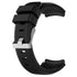 Twill Solid Color Silicone Replacement Watch Strap with silver buckle on a white background