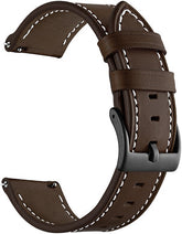Premium Leather Watch Strap for GT3 Pro & GTR3 | 20mm & 22mm | Minimalist Design with white stitching on a white background