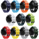 Collection of Silicone Quick-release Watch Strap with various colored bands on a white background