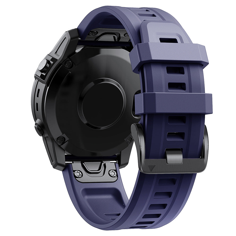 navy blue Silicone Quick-release Watch Strap on a white background