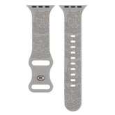 Relief 8-Character Buckle Skull Carving Silicone Watch Strapand skull patterned watch band on a white background