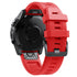 Red and black Silicone Quick-release Watch Strap on a white background