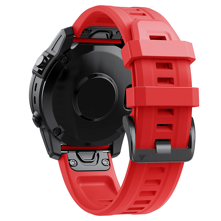 Red and black Silicone Quick-release Watch Strap on a white background