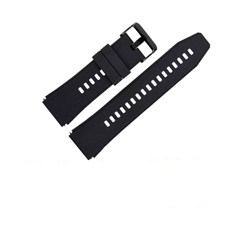 GT2 Pro Smart Watch Quick-Release Silicone Strap | 20mm & 22mm | Black & Silver Buckle on a white background