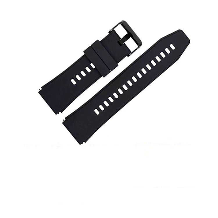 GT2 Pro Smart Watch Quick-Release Silicone Strap | 20mm & 22mm | Black & Silver Buckle on a white background
