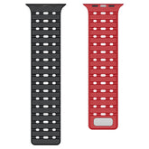 Breathable Magnetic-Attachment Perforated Watch Strap bands on a white background