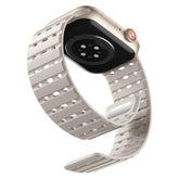 Breathable Magnetic-Attachment Perforated Watch Strap white background