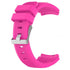 Twill Solid Color Silicone Replacement Watch Strap with a silver buckle on a white background