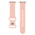 Relief 8-Character Buckle Skull Carving Silicone Watch Strap Pink floral-patterned watch band on a white background