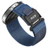 Nylon Canvas Sports Velcro Magnetic Loop Watch Strap with black clasp on a white background
