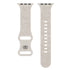 Relief 8-Character Buckle Skull Carving Silicone Watch Strap White floral patterned watch band on a white background