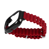  Watch Silicone Strap With Built In PC Case and black watch strap on a white background