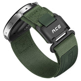 Nylon Canvas Sports Velcro Magnetic Loop Watch Strapwith black clasp on a white background